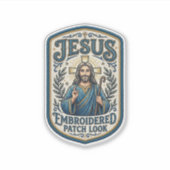Sticker Patch Brodé Jésus Regardez Patch Brodé Jésus (Devant)