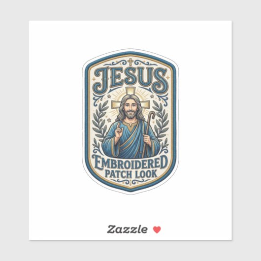 Sticker Patch Brodé Jésus Regardez Patch Brodé Jésus (Feuille)