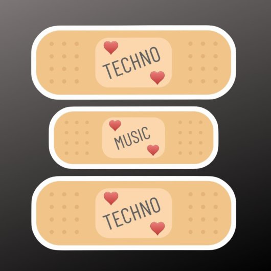 Sticker Patch de musique Techno / pansement, la Techno gué