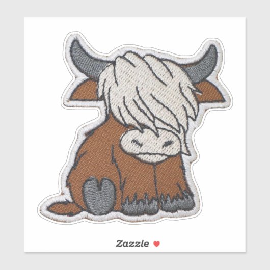 Sticker Patch de vache Highland (Feuille)