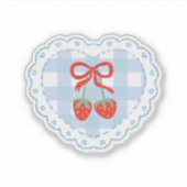 Sticker Patch Ruban Fraise Esthétique Coquette (Devant)