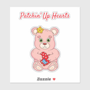 Sticker Patchin' Haut Coeur Ours