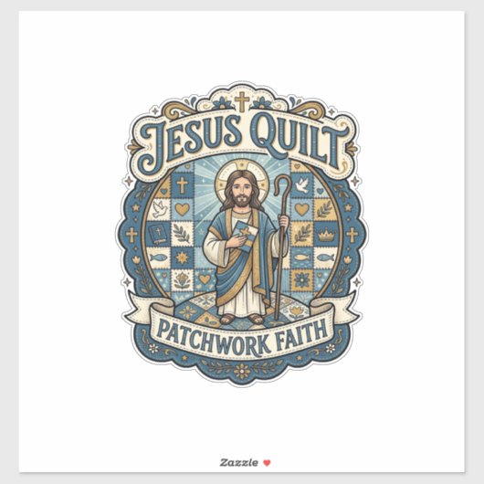 Sticker Patchwork Jésus Foi Patchwork Jésus  (Feuille)