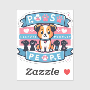 Sticker Pâtes avant les gens mignons Amoureux des chiens V