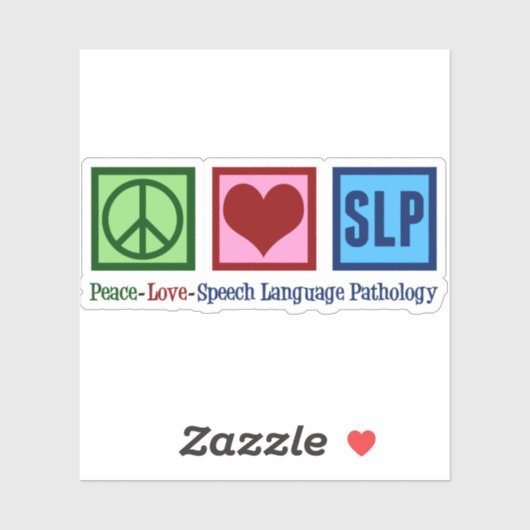 Sticker Pathologie du langage vocal Paix Amour SLP (Feuille)
