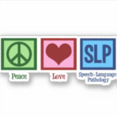 Sticker Pathologie du langage vocal Paix Amour SLP (Devant)