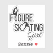 Sticker patinage artistique fille taillée sur mesu (Feuille)