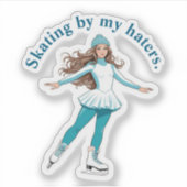 Sticker Patinage artistique "Patinage par mes détesteurs." (Devant)