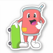 Sticker Patinage avec skateboard (Devant)