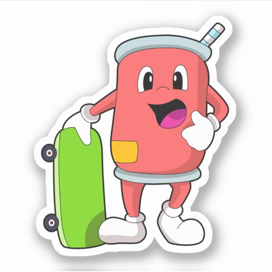 Sticker Patinage avec skateboard (Devant)