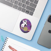 Sticker Patinage d'astronautes dans l'espace (Ordinateur portable avec iPhone)