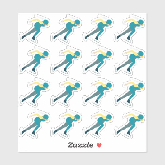 Sticker Patinage de vitesse (Feuille)