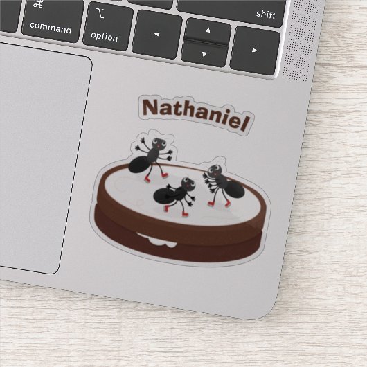 Sticker Patinage sur glace de fourmis joyeuses sur dessin  (Détail)