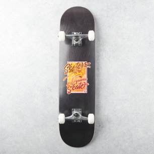 Sticker Patineurs Vont Patiner Squelette Type Skateboardeu