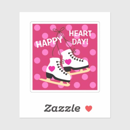 Sticker Patins à glace de la Saint-Valentin (Feuille)