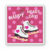 Sticker Patins à glace de la Saint-Valentin (Devant)