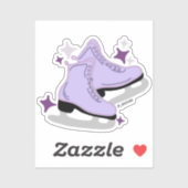 Sticker Patins à glace violet (Feuille)