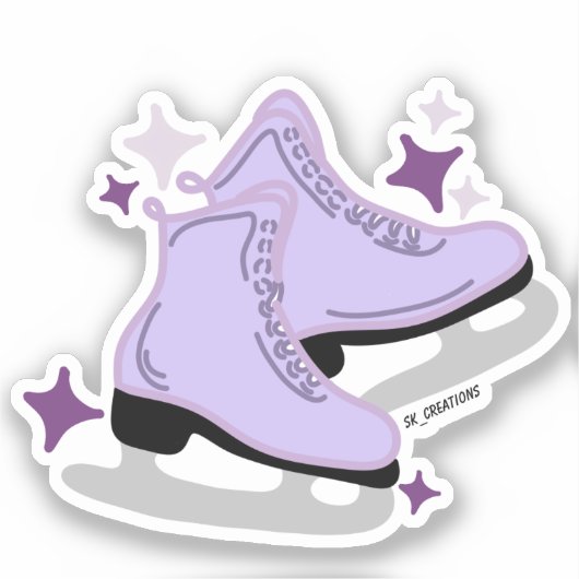 Sticker Patins à glace violet (Recto)