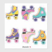Sticker Patins à rouleaux des années 80 (Feuille)