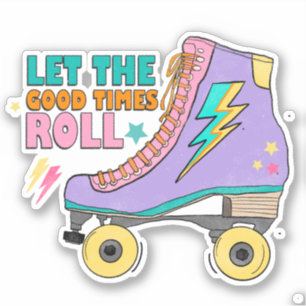 Sticker Patins à roulettes néon Rétro 90's Bon Temps Roule