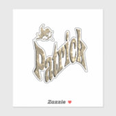 Sticker 'Patrick' Boys Name With Cherub, (Feuille)