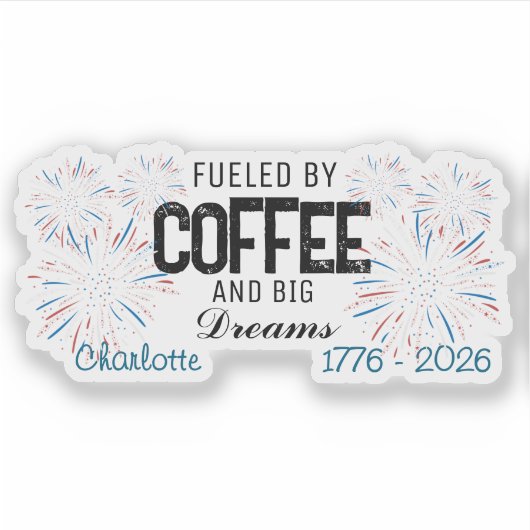 Sticker  Patriotic 4th of July Custom Name (Devant)