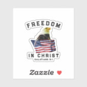 Sticker Patriotic Bible Verse Freedom in Christ Vinyl (Feuille)