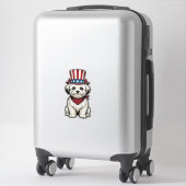 Sticker Patriotic Dog Vintage Engraving Vector Design_1 (Sur valise)