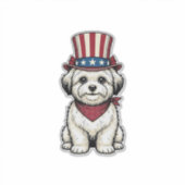 Sticker Patriotic Dog Vintage Engraving Vector Design_1 (Devant)