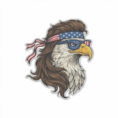 Sticker Patriotic Eagle Mullet Vintage Engraving Vector De (Devant)