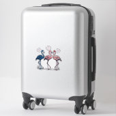 Sticker Patriotic Flamingo Trio Vintage Engraving Design_1 (Sur valise)