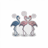 Sticker Patriotic Flamingo Trio Vintage Engraving Design_1 (Devant)