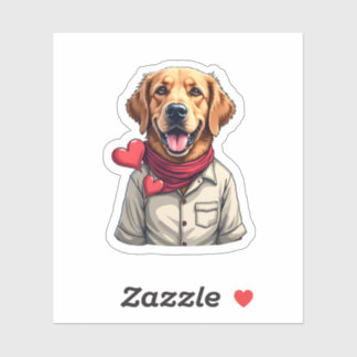 Sticker Patriotic Golden Retriever Lover Vintage Shirt 2