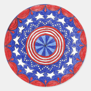 Sticker Patriotic Round