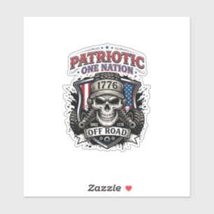 Sticker Patriotique 1776 Hors Route Crâne Monster Truck Lo