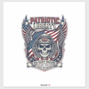 Sticker Patriotique 1776 Tout Terrain Camion Monstre Crâne