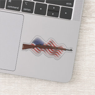 Sticker Patriotique américain 2ÈME GUERRE MONDIALE Rifle