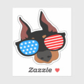 Sticker Patriotique Doberman (Feuille)