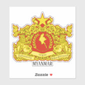 Sticker Patriotique du sceau national du Myanmar (Feuille)