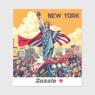 Sticker Patriotique Liberty Parade - Vintage 4 juillet USA