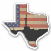 Sticker Patriotique Texas Oil Forage Rig (Devant)
