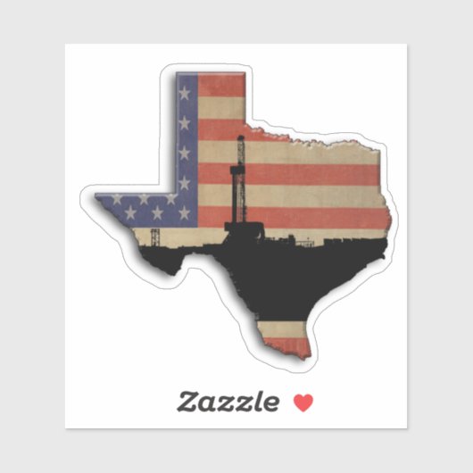 Sticker Patriotique Texas Oil Forage Rig (Feuille)
