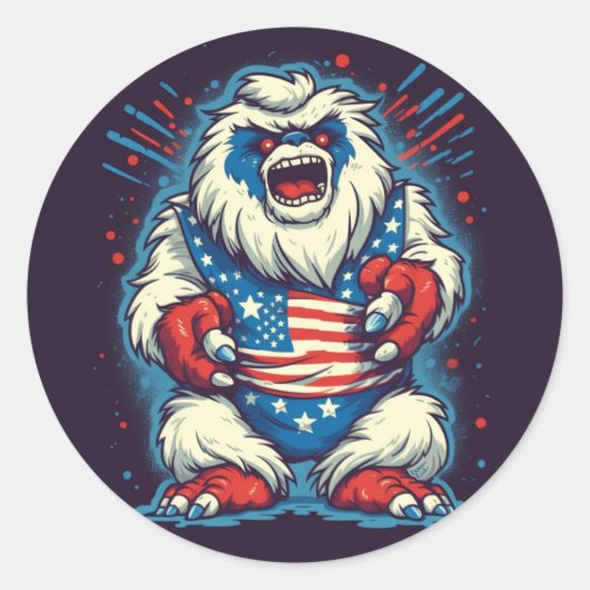 Sticker Patriotique Yeti Whimsical (Devant)