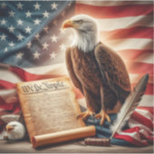 Sticker Patriotisme américain de l'aigle chauve (Devant)