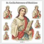 Sticker Patron des musiciens catholiques de St. Cecilia (Feuille)
