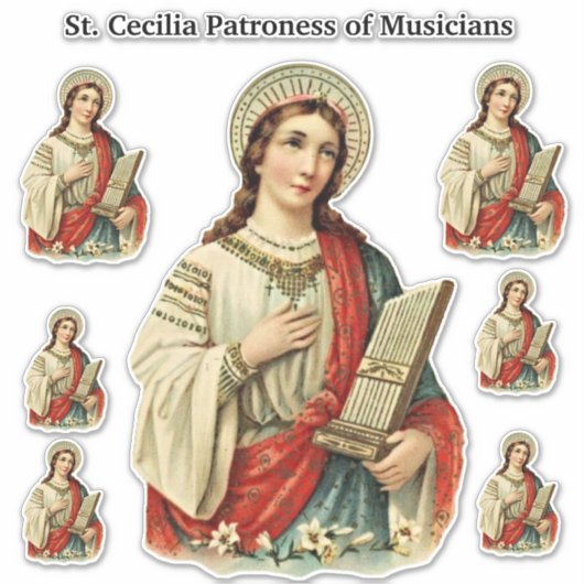 Sticker Patron des musiciens catholiques de St. Cecilia (Devant)