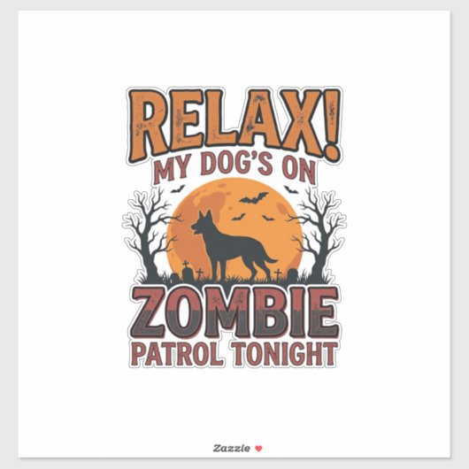 Sticker Patrouille de chien zombie conception de chemise H (Feuille)