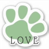Sticker Patte d'amour d'animal de compagnie vert (Devant)