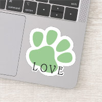 Patte d'animal de compagnie verte d'amour heureux