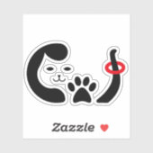 Sticker Patte de chat mignonne (Feuille)
